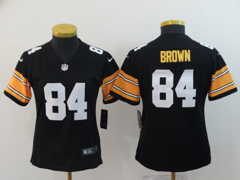 Women Pittsburgh Steelers #84 Brown Black Nike Vapor Untouchable Limited Playe NFL Jerseys->youth nfl jersey->Youth Jersey